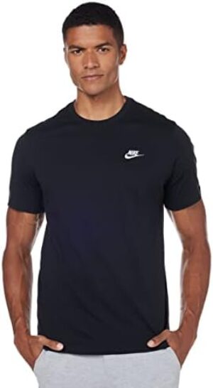 Nike Men’s Sportswear Club T-Shirt, Shirt for Men with Classic Fit, Black/White, S-T