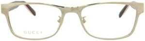 Gucci Square/Rectangle Optical Frames Gold Havana Transparent Luxury Eyewear Made In Japan Titanium Frame Designer Fashion for Everyday Luxury