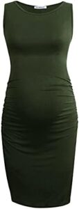 Smallshow Women’s Sleeveless Maternity Dress Ruched Pregnancy Clothes