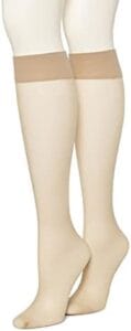 HUE Women’s Sheer Knee Hi Socks 2 Pair Pack