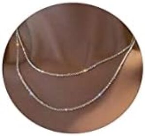 Feskive Layered Necklaces for Women Silver Plated Dainty Snake Twist Rope Delicate Layered Necklace Different Length Choker Necklaces Silver Jewelry for Women