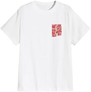 WDIRARA Men’s Graphic Letter Print Short Sleeve T Shirts Round Neck Tee Top