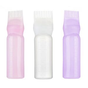 3 Colors Hair Dye Applicator Brush Bottles Dyeing Shampoo Bottle Oil Comb Hair Dye Bottle Applicator Hair Coloring Styling Tool