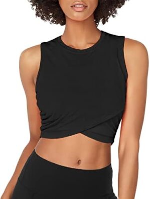 Sanutch Yoga Crop Tops Dance Tops Fitted Workout Crop Tops Yoga Tank Tops Athletic Sports Shirts for Women