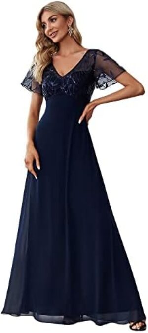 Ever-Pretty Women’s A-Line Sweetheart Illusion Embroidered Maxi Party Evening Dress 7706
