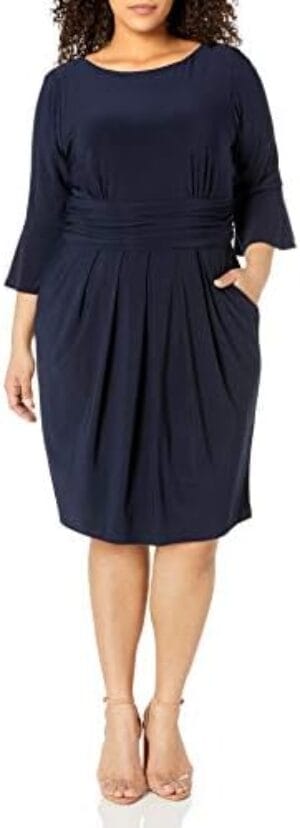 Eliza J Women’s Plus Size Sheath Dress with Flounce Sleeve