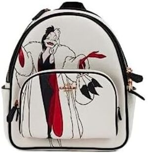 Coach Women’s Mini Court Backpack (Pebble Leather – Cruella Motif – Chalk Multi)