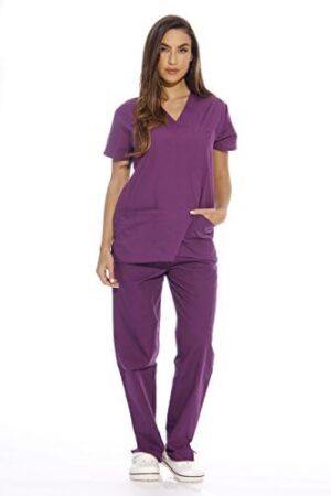 Just Love Women’s Six Pocket Medical Scrubs Set (V-Neck with Cargo Pant)