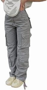 Vintage Cargo Pants Baggy Jeans Women Fashion 90s Streetwear Pockets Wide Leg High Waist Straight Y2k Denim Trousers Overalls