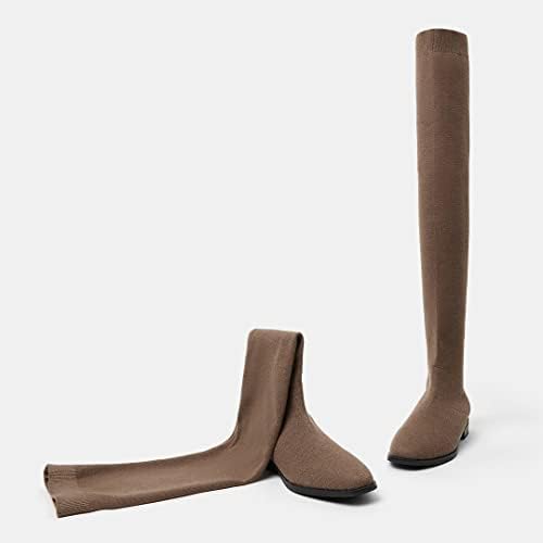 VIVAIA Happer Women's Fashion Square Toe Over Knee Boots Above the Knee High 55cm/21.65" Shaft Height Booties Wool-woven Fabric Warm Shoes Dress Jeans Thick Socks Skirt Winter Fall Boots Best for 5-20℃(41-68°F) - Image 5