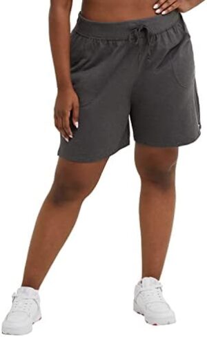 Champion Women’s Plus Size Jersey Shorts for Women, Plus Size Gym Shorts, 5″