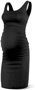 Rnxrbb Women Summer Sleeveless Maternity Dress Pregnancy Tank Scoop Neck Mama Clothes Casual Bodycon Clothing