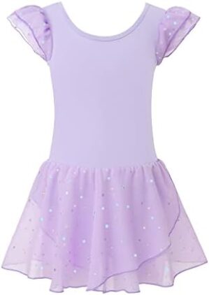 Dancer queen Ballet Leotards for Girls Dance Leotard with Sparkles Tutu for 3-9 Years Old Girl