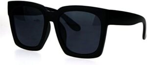 Womens Boyfriend Style XXL Oversize Horned Rim Thick Plastic Sunglasses