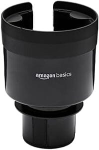 Amazon Basics Expandable Car Cup Holder with Adjustable Base, Fit Big Bottles 3.4 to 3.8 Inch, Black