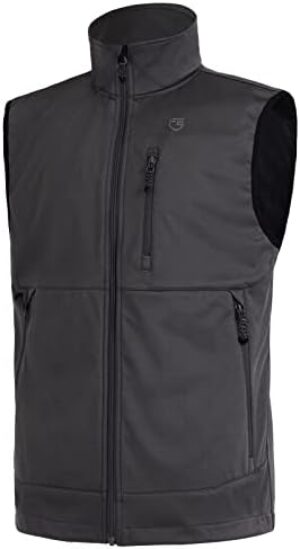 FREE SOLDIER Men’s Lightweight Softshell Golf Vests Outerwear Windproof Sleeveless Jackets for Travel Hiking Running Fishing
