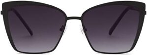 SOJOS Cateye Sunglasses for Women Fashion Mirrored Lens Metal Frame SJ1086