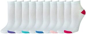 Amazon Essentials Women’s Cotton Lightly Cushioned Ankle Socks, 10 Pairs