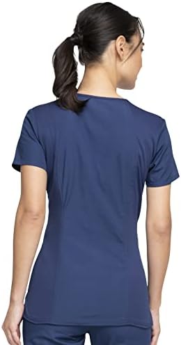 V-Neck Womens Scrubs Top Workwear Originals with Rib-Knit Back Panels WW645 - Image 5