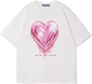 Aelfric Eden Men’s Love Balloon Graphic Tees Summer Short Sleeve Printed Cotton T Shirts Casual Harajuku Tops