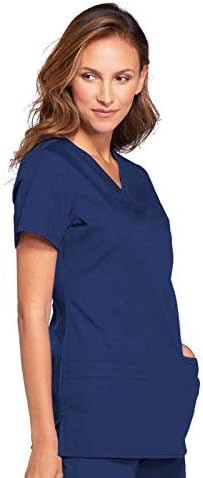 V-Neck Womens Scrubs Top Workwear Originals with Rib-Knit Back Panels WW645 - Image 6