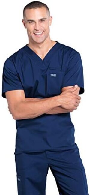 Cherokee Scrubs for Men V-Neck Top, Workwear Professionals Soft Stretch WW675