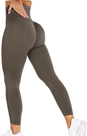 YEOREO Women High Waist Seamless Workout Leggings Gym Smile Contour Yoga Pants Athletic Tights