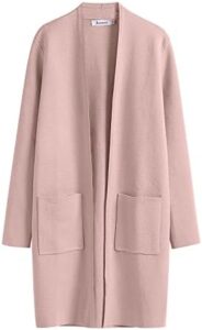 ANRABESS Cardigan Sweater for Women Casual 2023 Fall Winter Fashion Coat Long Sleeve Open Front Knit Coatigan Clothes