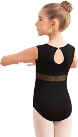 Tegmk Girls Lace Cap Sleeve Dance Leotard for Ballet, Toddler Big Little Girls Gymnastics Dancewear