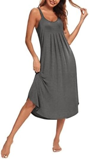 Ekouaer Women’s Sleeveless Long Nightgown Full Slip Soft Nightshirt Sleep Dress Chemise Sleepwear Lounge Dresses