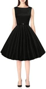 GRACE KARIN Boatneck Sleeveless Vintage Tea Dress with Belt