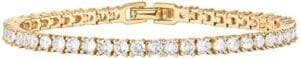 Gold Plated Tennis Bracelet with 3mm Cubic Zirconia Stones for Women – PAVOI | Adjustable Size 6.5-7.5 Inch