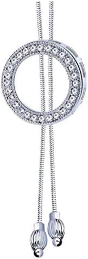 Sither Long Hoop Necklace for Women Crystal Pendant Necklace Sweater Chain Statement Necklace Choker Adjustable Charm Jewelry Crystal Accessories Wedding Party Evening Dressy