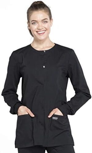 Snap Front Scrub Jackets for Women, Workwear Professionals Soft Stretch WW340