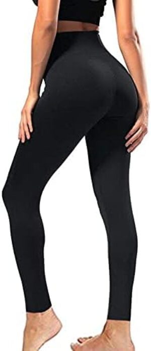 High Waisted Leggings for Women – Soft Athletic Tummy Control Pants for Running Cycling Yoga Workout – Reg & Plus Size