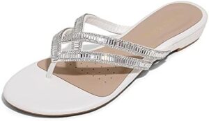 DREAM PAIRS Women’s Fashion Rhinestones Design Slides Sandals