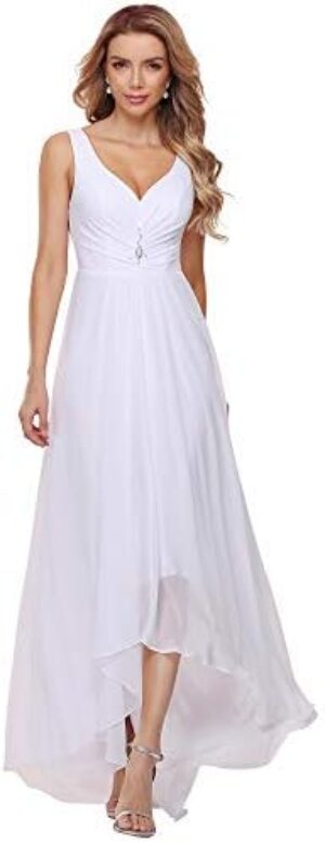 Ever-Pretty Women’s High-Low Hemline Simple Chiffon Wedding Dress 9983-EH