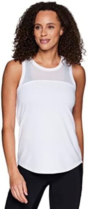 RBX Active Women’s Sleeveless Athletic Performance Running Workout Yoga Tank Top with Mesh Ventilation