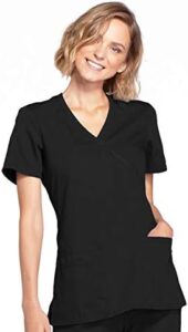 Women’s Mock Wrap Top Workwear Originals with Rib-Knit Back Panels WW650