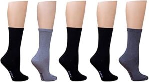 DKNY Women’s Fine Combed Cotton Crew Socks 5-Pairs, Shoe Size 4-10
