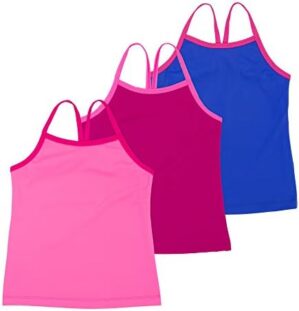 Lucky & Me | Ella Girls Dance Tank Top | for Gymnastics & Dancewear | 3-Pack | Tagless for Comfort | Multicolor