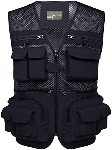 Flygo Mens Summer Outdoor Work Safari Fishing Travel Photo Vest with Pockets