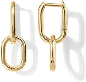 PAVOI 14K Gold Convertible Link Earrings for Women | Paperclip Link Chain Earrings | Drop Dangle Earrings
