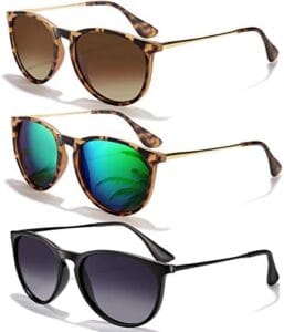 CHBP Sunglasses Womens Men Polarized UV Protection Trendy Vintage Retro Round Mirrored Lens Sunglasses For Women…