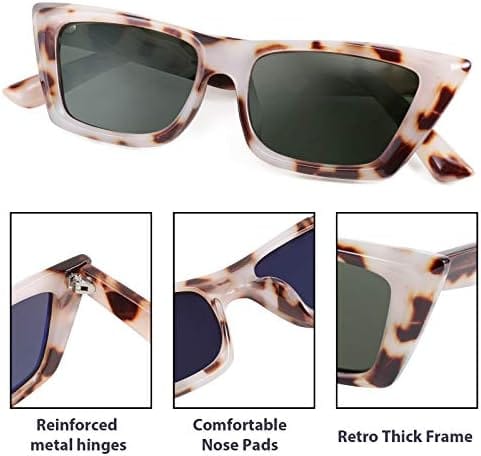 FEISEDY Small Cateye Square Polarized Sunglasses Women Classic Thick Rectangle Frame UV400 Sun Glasses B2736 - Image 4