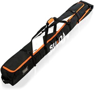 Premium Padded Ski Bag for Air Travel – Single Ski Carry Bags for Cross Country, Downhill, Ski Clothes, Snow Gear, Poles and Accessories for Ski Carrier Travel Luggage Case – For Men and Women
