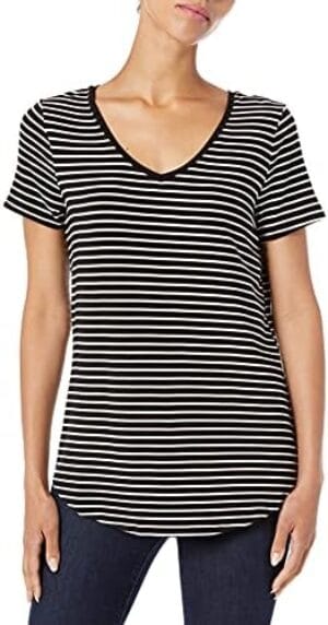 Amazon Essentials Women’s Relaxed-Fit Short-Sleeve V-Neck Tunic (Available in Plus Size), Multipacks