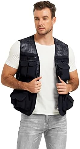 Flygo Mens Summer Outdoor Work Safari Fishing Travel Photo Vest with Pockets - Image 8