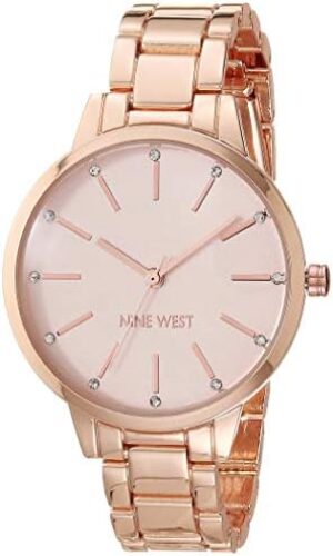 Nine West Women’s Crystal Accented Bracelet Watch