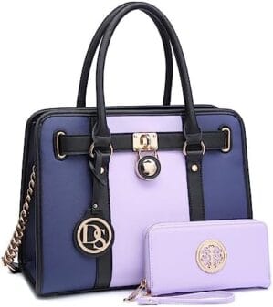 Dasein Women Ladies Handbags Purses Top Handle Satchel Tote Work Bag Shoulder Hobo Bag with Wallet Set 2pcs